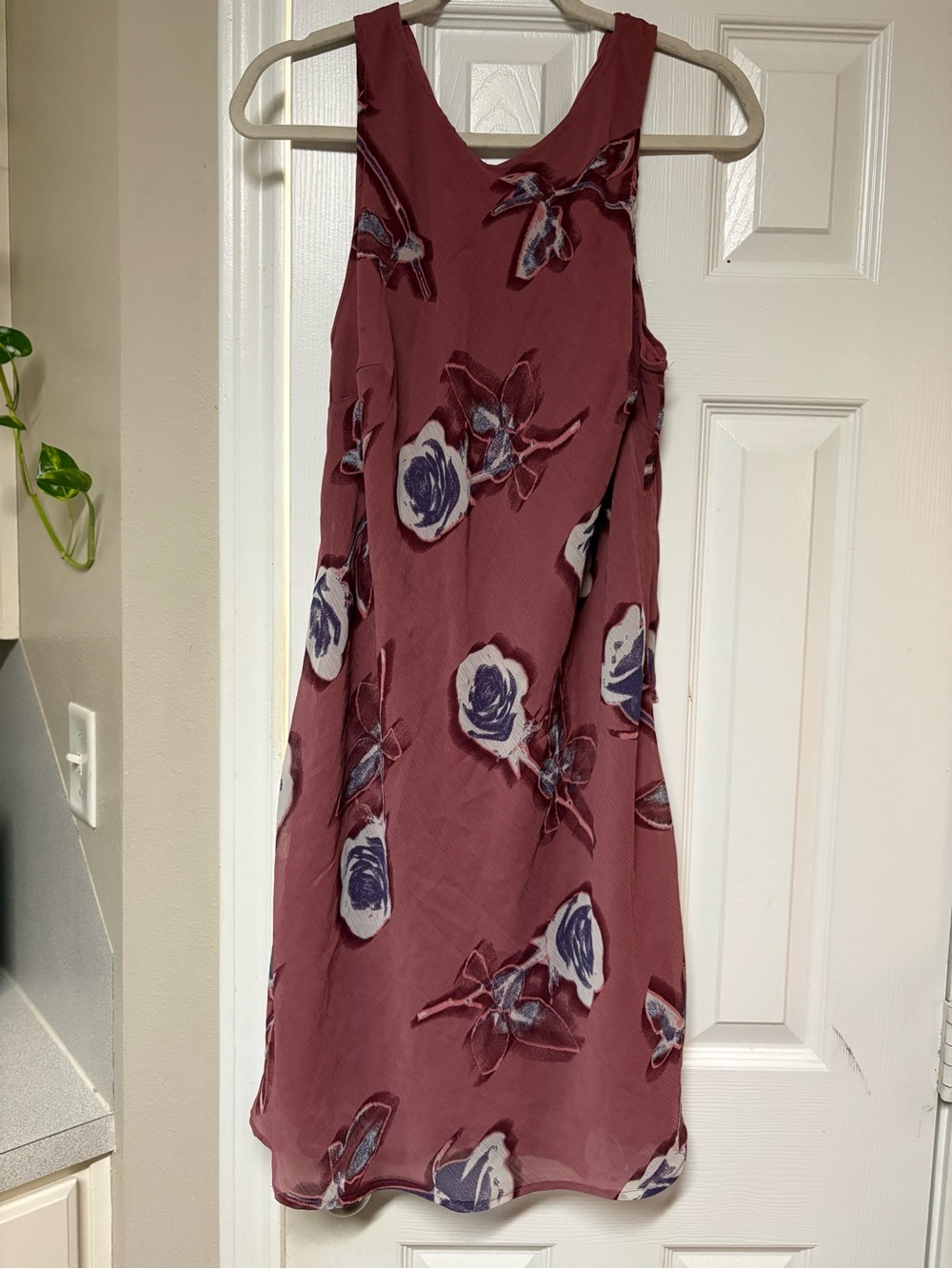 Wild Fable Dusty Rose Floral Chiffon Sleeveless High Neck Shift Dress XL
